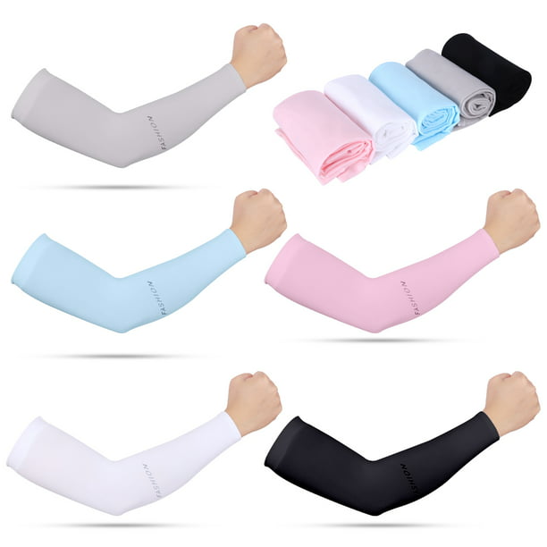 Arm Sleeves A Variety of Fruits Mens Sun UV Protection Sleeves Arm Warmers Cool Long Set Covers White 